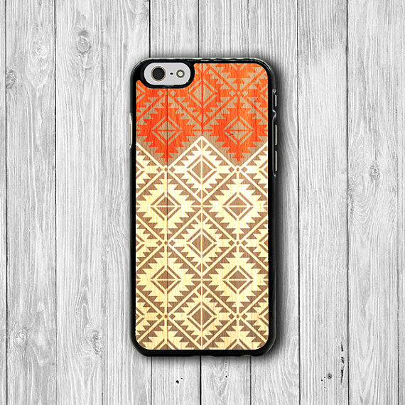 Tribal Indian Pattern Wooden Iphone 6 Cases, Iphone 6 Plus, Iphone 5 / 5s, Iphone 4 / 4s Geometric Phone Cover Natural Rubber Personalized