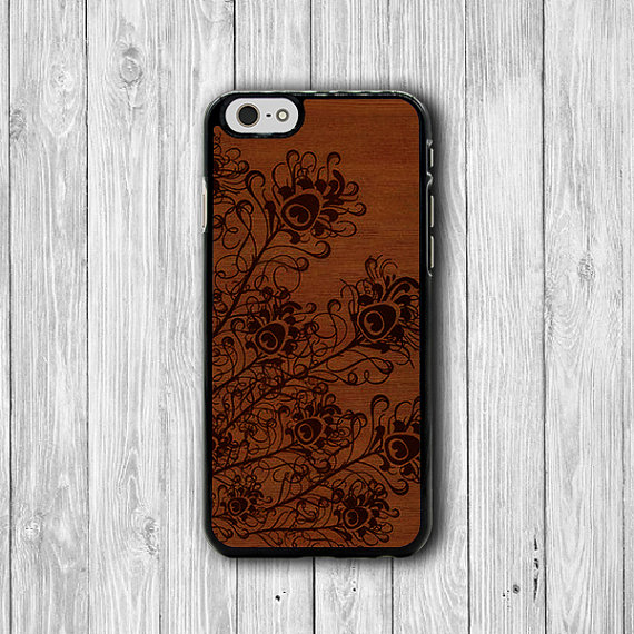 Animal Peacock Wooden Iphone Cases, Abstract Painting Iphone 6 Cover, Iphone 6 Plus, Iphone 5 Hard Case, Natural Rubber Deco Accessories