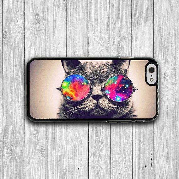 Hipster Cat Wear Galaxy Iphone 6 Cases, Vintage Funny Animal Iphone 6 Plus Cover, Phone 5/5s, Iphone 4/4s Hard Case, Lovely Accessories Gift