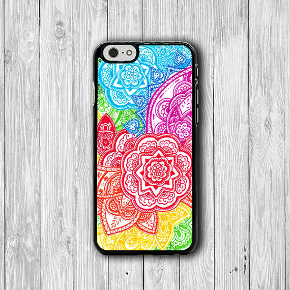 Colorful Drawing Bali Flower Art Iphone Case, Iphone 6 Case, Iphone 6 Plus, Iphone 5 / 5s, Iphone 4 / 4s, Floral Artist Phone Cover Personal