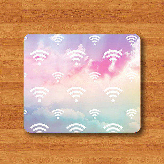 Sweet Cloud Wifi Sign Mouse Pad Love Pastel Printed Rubber Mousepad For Girl Desk Deco Work Pad Mat Rectangle Personal Gift Hipster Teen Com#2-3