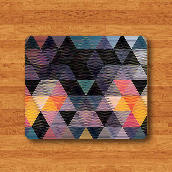 Geometric Triangle Colorful Art Mouse Pad Desk Pad Fabric Seamless MousePad Personalized Rectangle Pad Matte New Year Gift Her Computer Pad#2-28