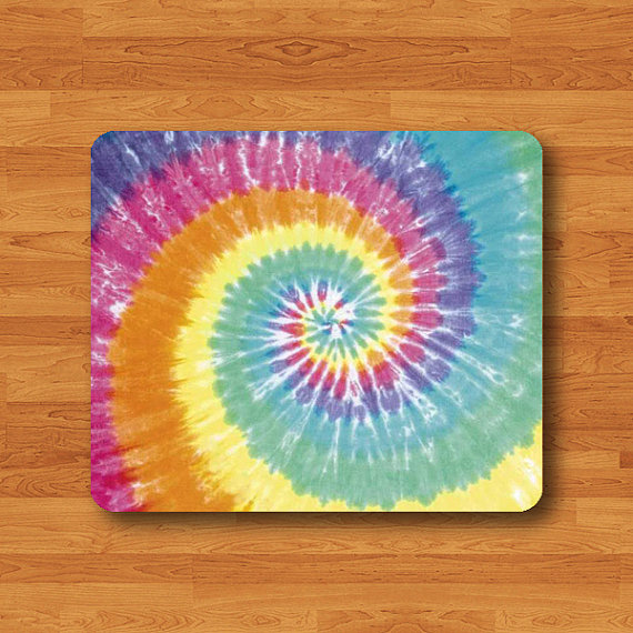 Tie Dye Colorful Batik Fabric Mouse Pad Spiral Rainbow Printed MousePad Art Office Desk Deco Personal Gift Computer Pads Bali Style Gift#2-57