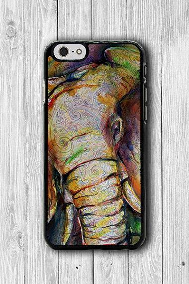 Elephant Abstract Drawing iPhone Cases, Oil Color Paining iPhone 6 Cover, iPhone 6 Plus, iPhone 5 Hard Case, Rubber Deco Accessories Gift