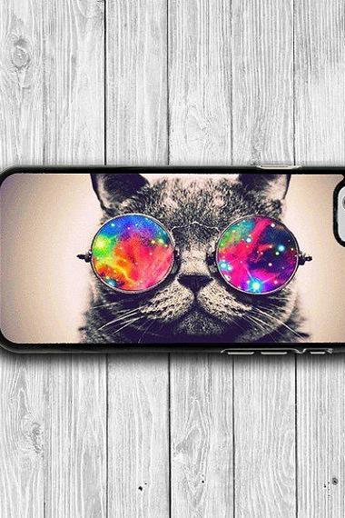 Hipster Cat Wear Galaxy iPhone 6 Cases, Vintage Funny Animal iPhone 6 Plus Cover, Phone 5/5S, iPhone 4/4S Hard Case, Lovely Accessories Gift
