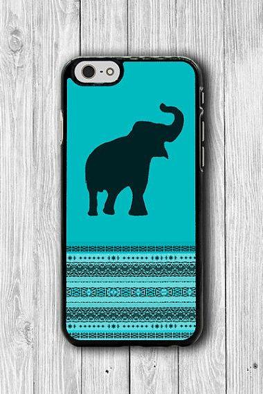 Color Indico Elephant Aztec Iphone 6 Case, Animal Art Iphone 6 Plus Cover, Iphone 5s, Iphone 4s Hard Case, Rubber Cover Art Accessories Gift #23