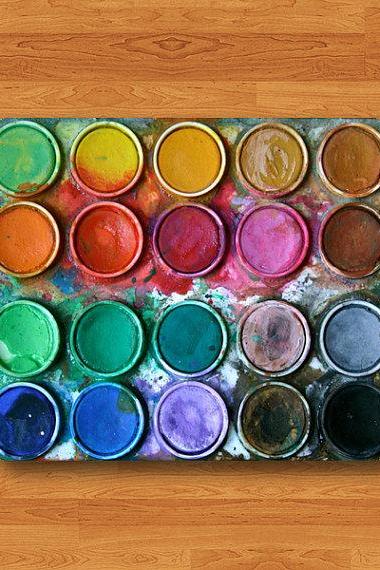Watercolor Paint Box Mouse Pad Art Handmade Watercolor Set Messy Paintbox MousePad Matte Personalized Gift Office Art Desk Computer Pad Gift#2-11