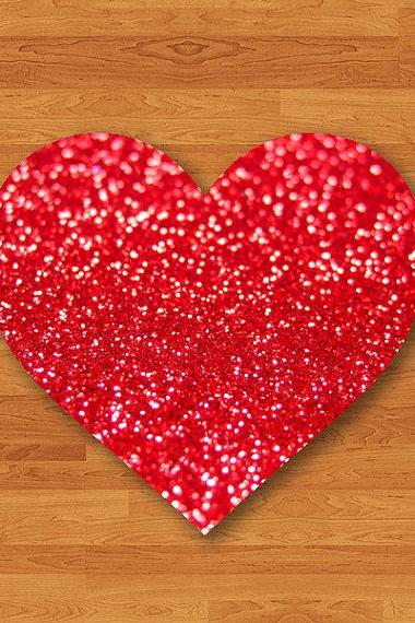 Red Vine Glitter Sparkle Printed Mouse Pad Desk Deco Rubber Heart Love Mousepad Year Gift Computer Pad Personalized Valentine Girlfriend#2-42