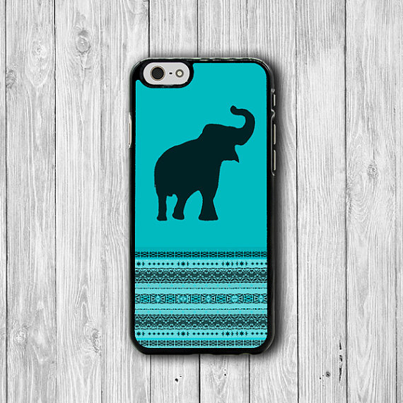Color Indico Elephant Aztec iPhone 6 Case, Animal Art iPhone 6 Plus Cover, iPhone 5S, iPhone 4S Hard Case, Rubber Cover Art Accessories Gift #23